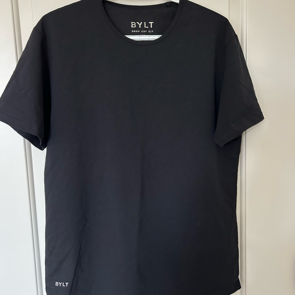 BYLT Basics Black Drop Cut Short Sleeve Tee